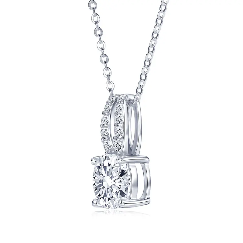 Lnkry Solitario 2.5CT Taglio Cuscino Moissanite Collana con pendente Collare Plata 925 Collane in argento sterling per le donne Gioielli regalo