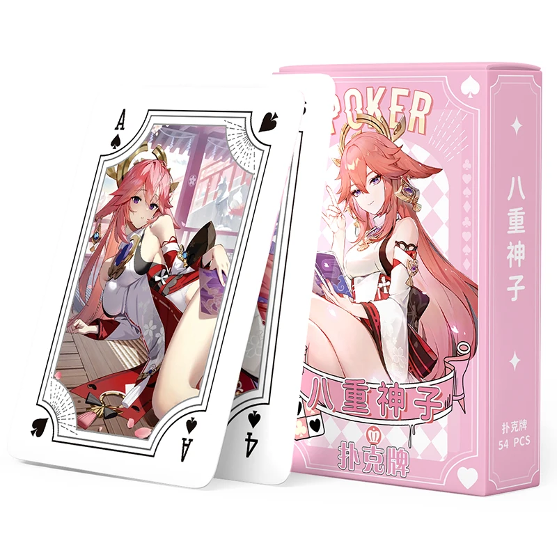 Genshin Impact Yae Miko poker playing cards board games child kids toys Children toy deck card game set Anime