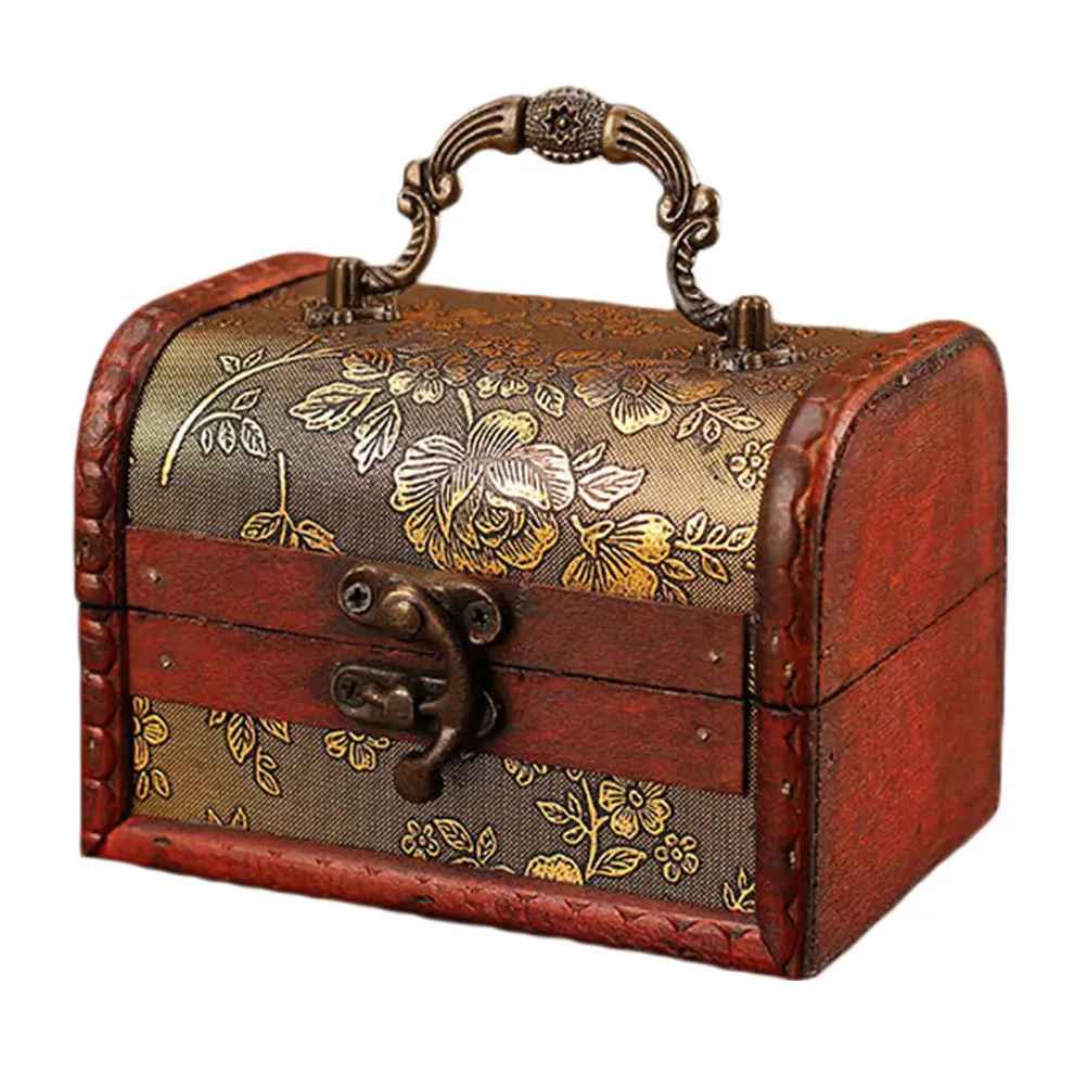 1Pcs Delicate Wood Case Premium Material Jewelry Storage Box Desktop Organizer for Small Gifts Festivals Weddings