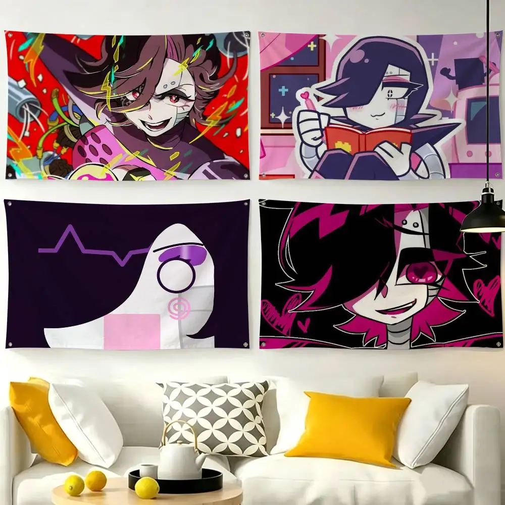 mettaton undertale  Flags Wall Hanging Tapestry Outdoor Garage Room Decorative flag Background Blanket