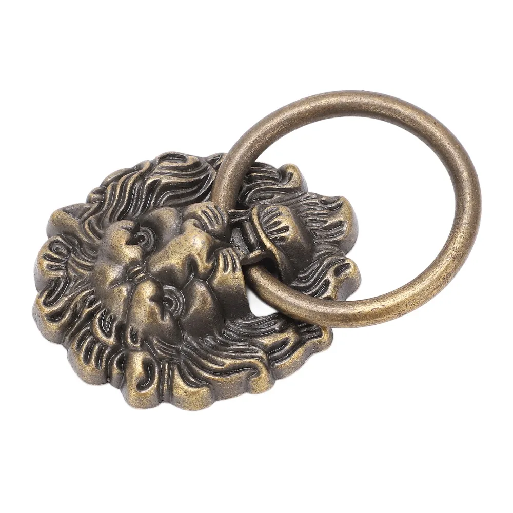 10pcs Antique Bronze Finish Animal Head Knobs 1.57 x 2.68 Inch Metal Material Lion Head Pulls Drawer Pull Handles For Cabinets