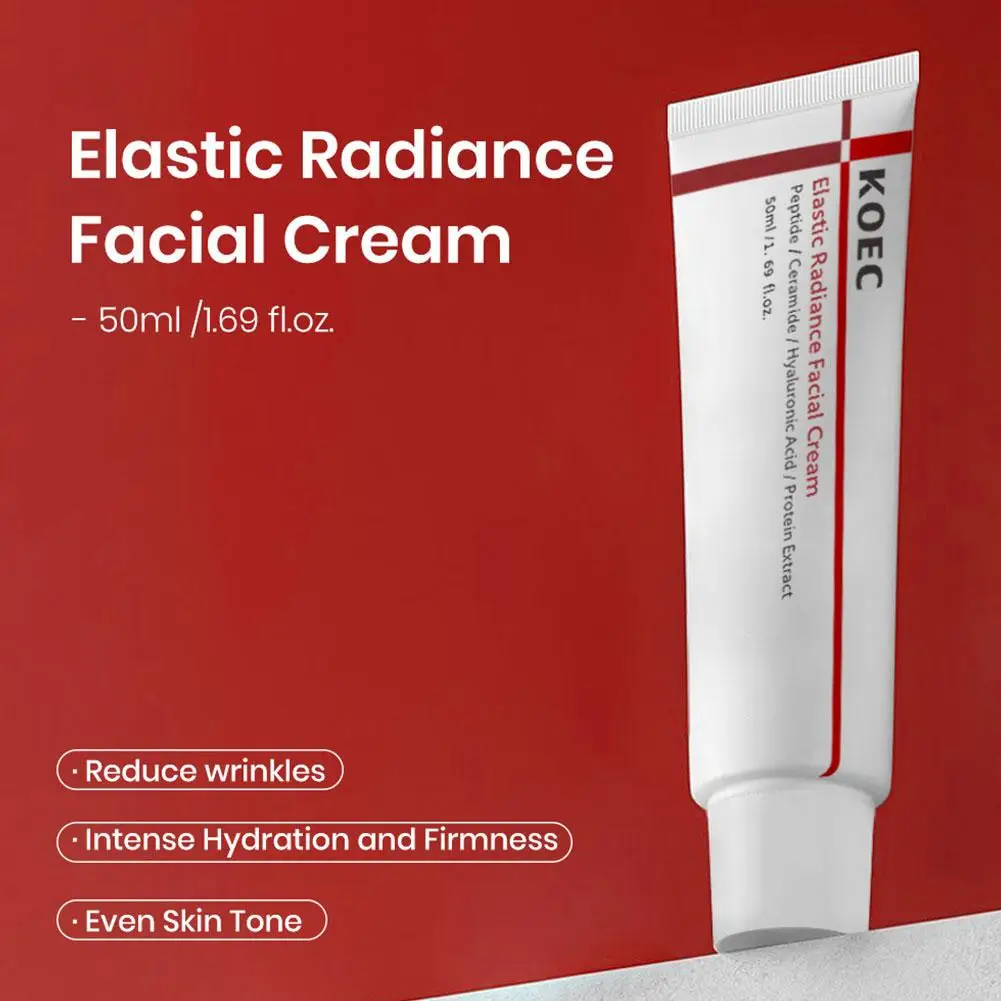 

KOEC Увлажняющий и осветляющий крем для лица с эластином, уменьшает тонкие линии, улучшает укрепление кожи и увлажнение с гиалуроновой кислотой