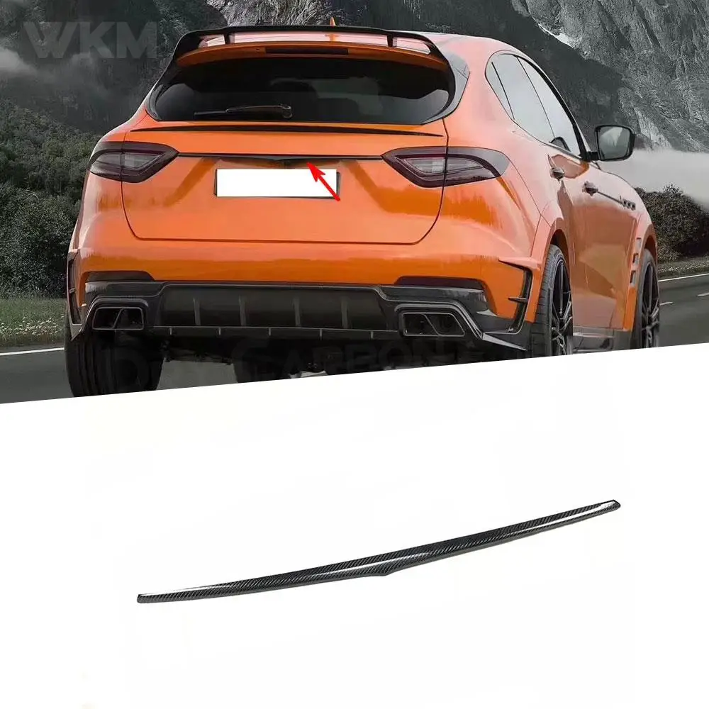 Fit For Maserati Levante 2016-2019 Rear boot Cargo Lid Trim Spoiler Bumper Cover Carbon Fiber Decorating Strip Sticker