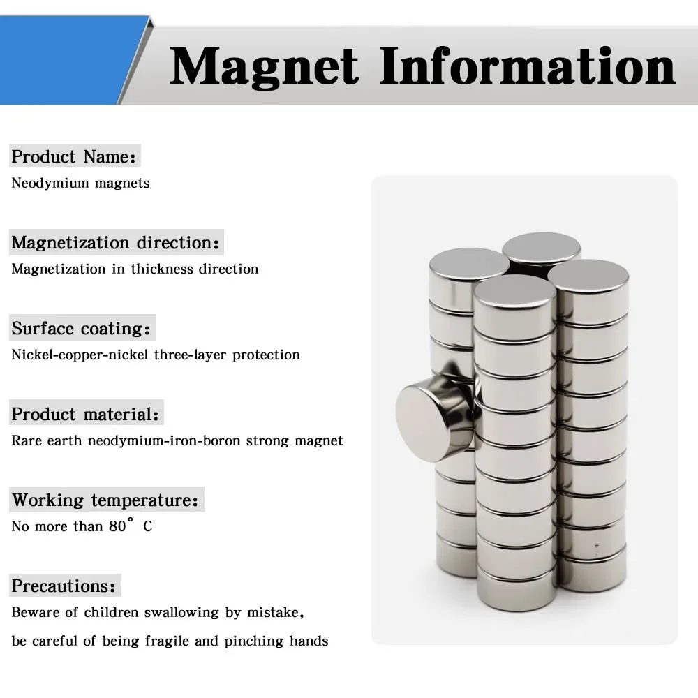10x5mm Super Powerful Round Magnet Neodymium Magnet NdfeB N35 Strong Permanent Magnetic imanes Refrigerator Magnet