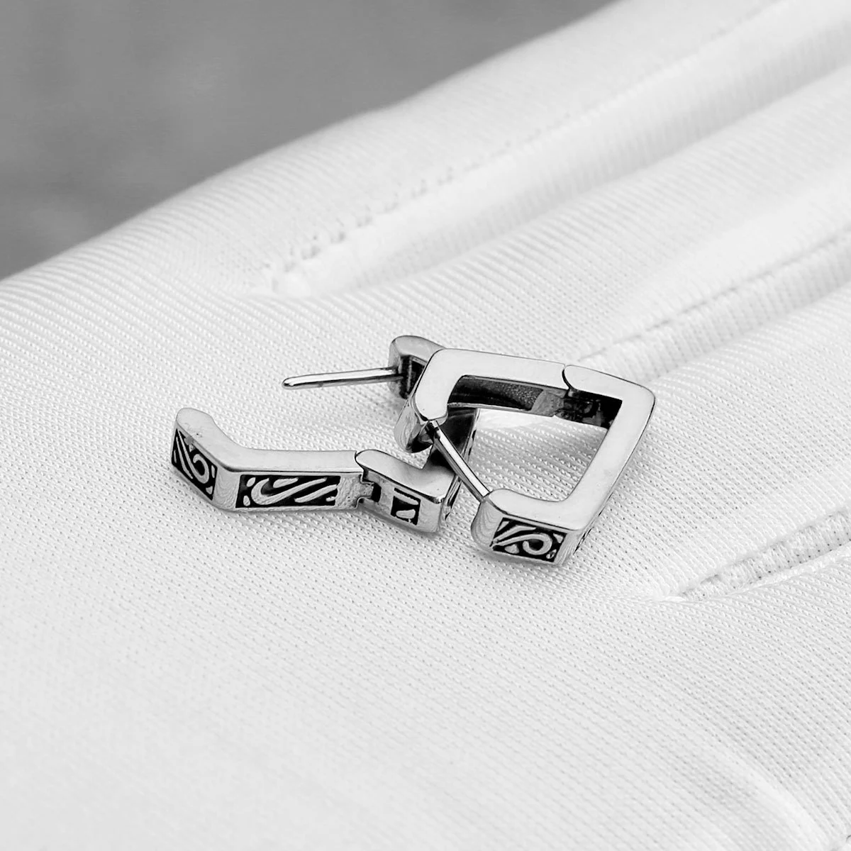 Fashion Vikings Celtic Minimalist Hoop Stainless Steel Earrings For Men Cool Punk Earrings Hip Hop Vintage Jewelry