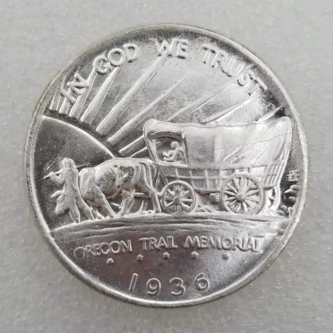 United States 1936 Oregon Trail Half Dollar Replica Commemorative Coin, Copper Silver-plated Retro Coin Collection To Play With
