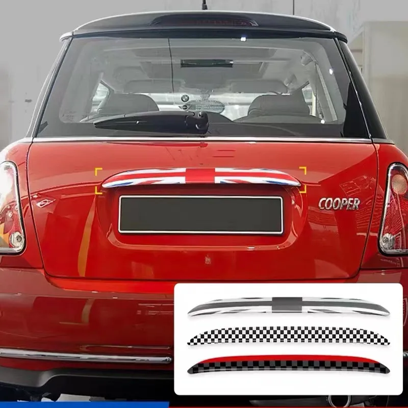 Union Jack Car Rear Tail Trunk Lid Molding Trim Decoration Strip Cover For Mini Cooper R50 R52 R53 Trunk Door Handle Panel