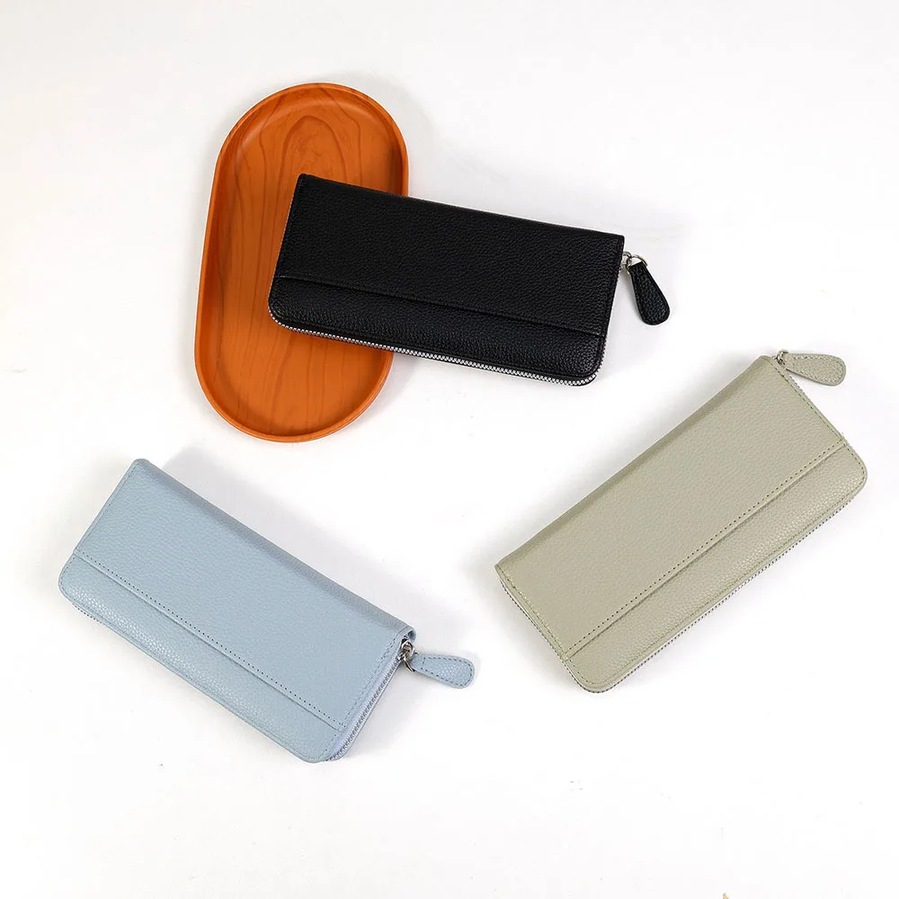 Japanese Women Long Wallet Urban Commuter Soft PU Solid Colour Minimalist Wallet Large Capacity Coin Purse Card Pack Clutch Bag