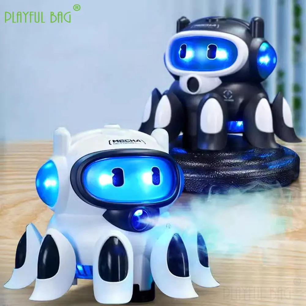 Zabawki elektryczne mechaniczny robot ośmiornica Spray Light pełzający kaskaderski obrót symulowany model zwierzęcia zabawki zwierzęta prezenty świąteczne VG208