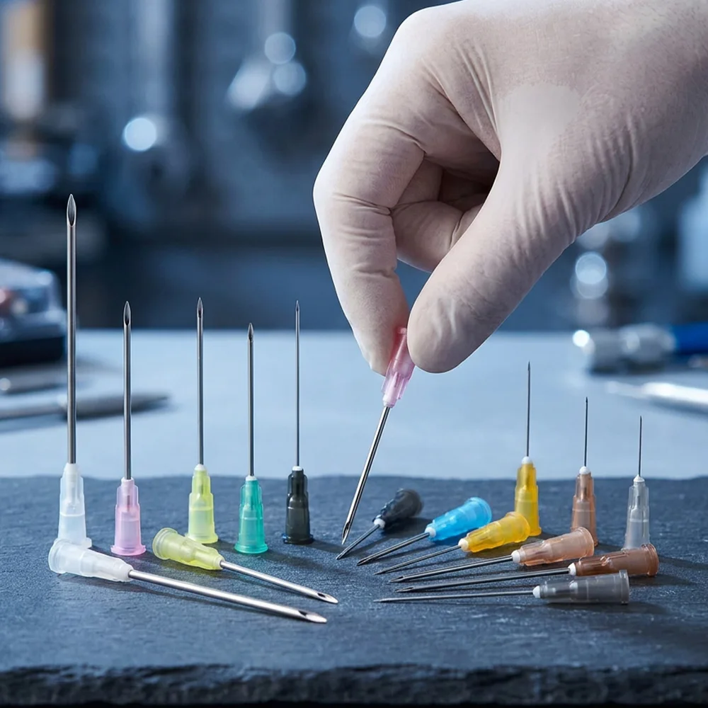25 Pointed Injection Needles with Transparent Caps, Glue Dispensing Needles, Glue Tools, Individually Packaged Syringe Accessories