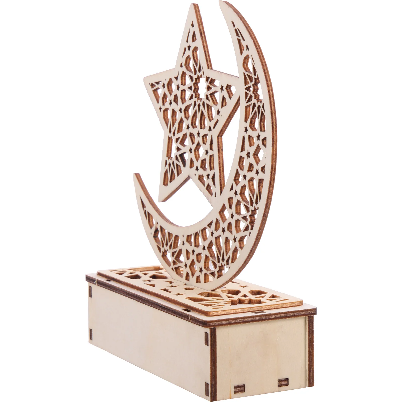

Wooden Moon Ornaments Islamic Decor Eid Mubarak Hanging Decoration Pendant Home Moonlight