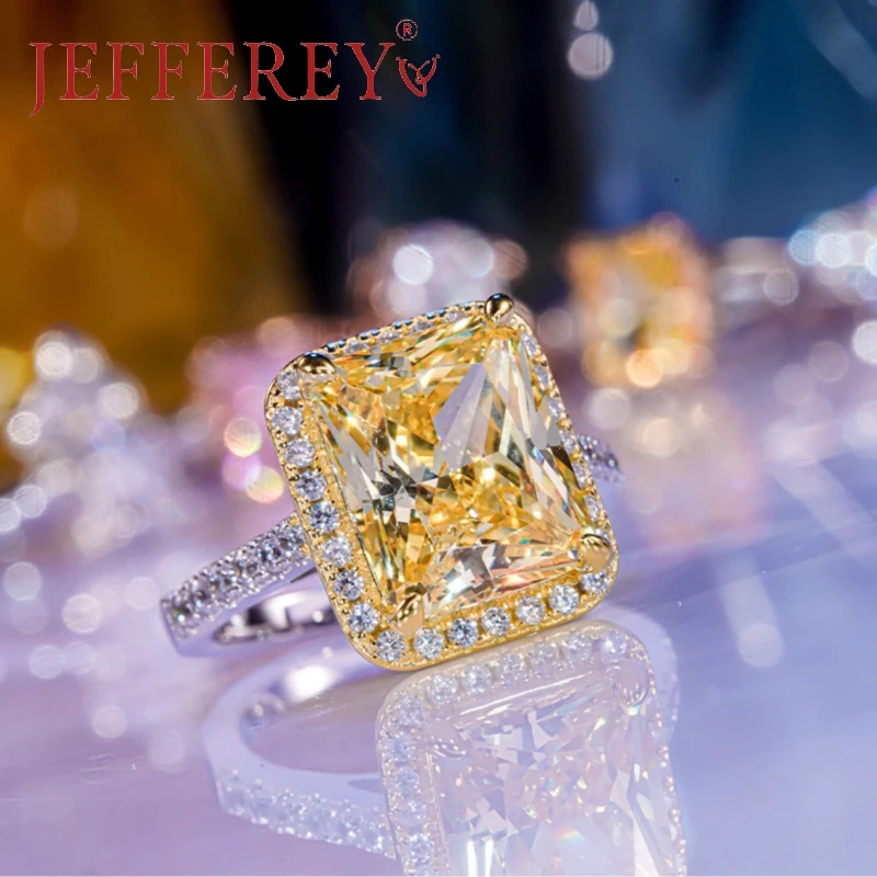 

PT950 Platinum Gold Women Ring Inlaid 5CT Pink\Yellow Colour Moissanite Diamond Wedding Band Couples Luxury Party Jewelry Gift