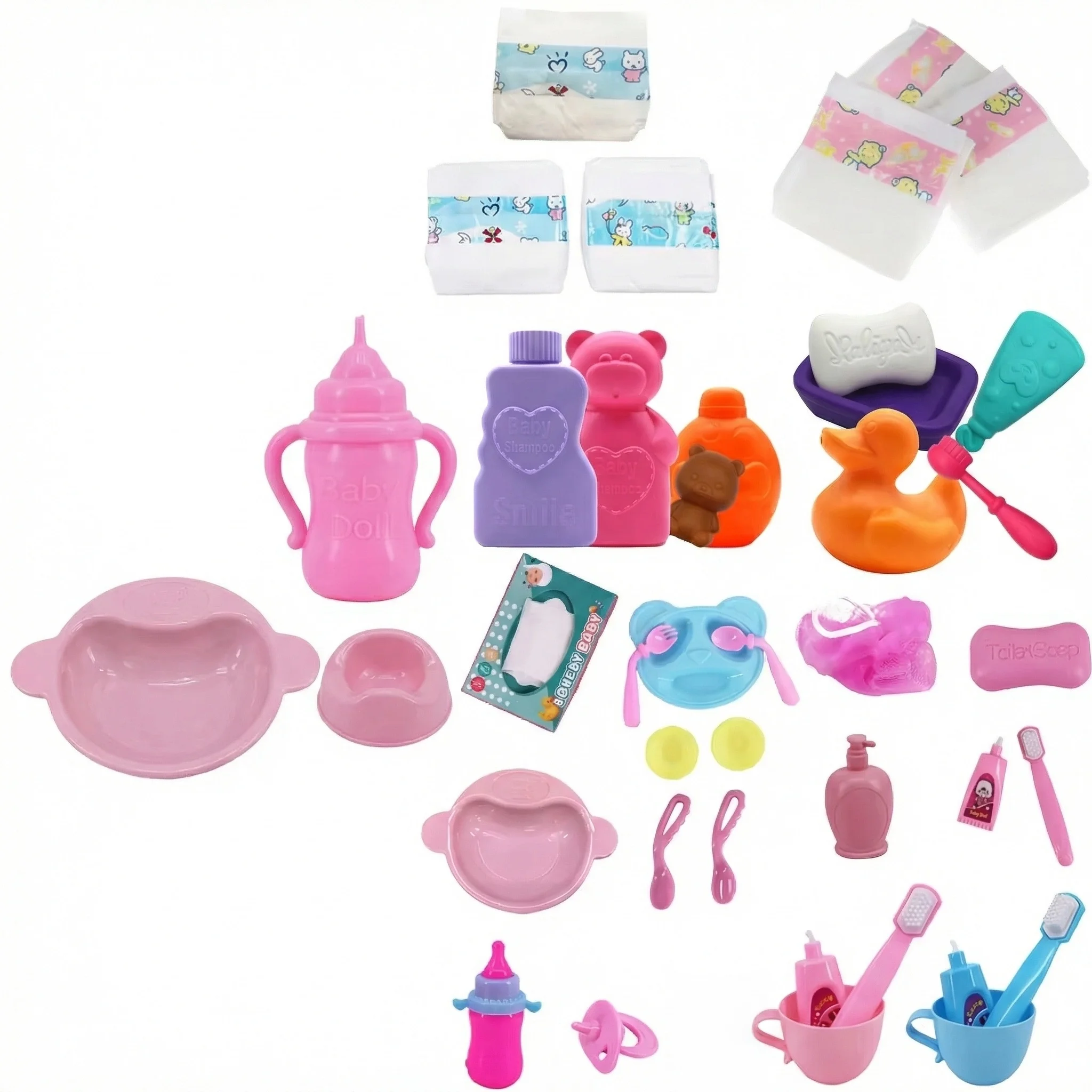Doll Accessories Plastic Milk Bottles/Pacifier for 43Cm  Baby Doll Our Generation Doll Clothes Diaper Toiletries Mini Tableware