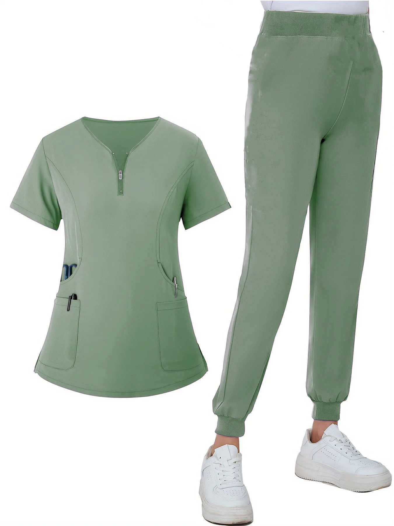 Babyoung Multi Color Women's Short Sleeved Top+Pants Medical Nurse Uniform Frosted Set