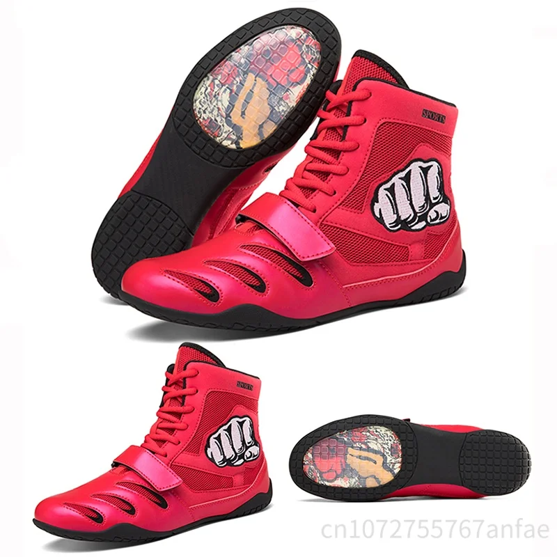 

Professional Children's High-Tube Boxing Shoes Breathable Comfortable Wrestling Shoes Unisex Combat Sports Shoes Slip-resistant