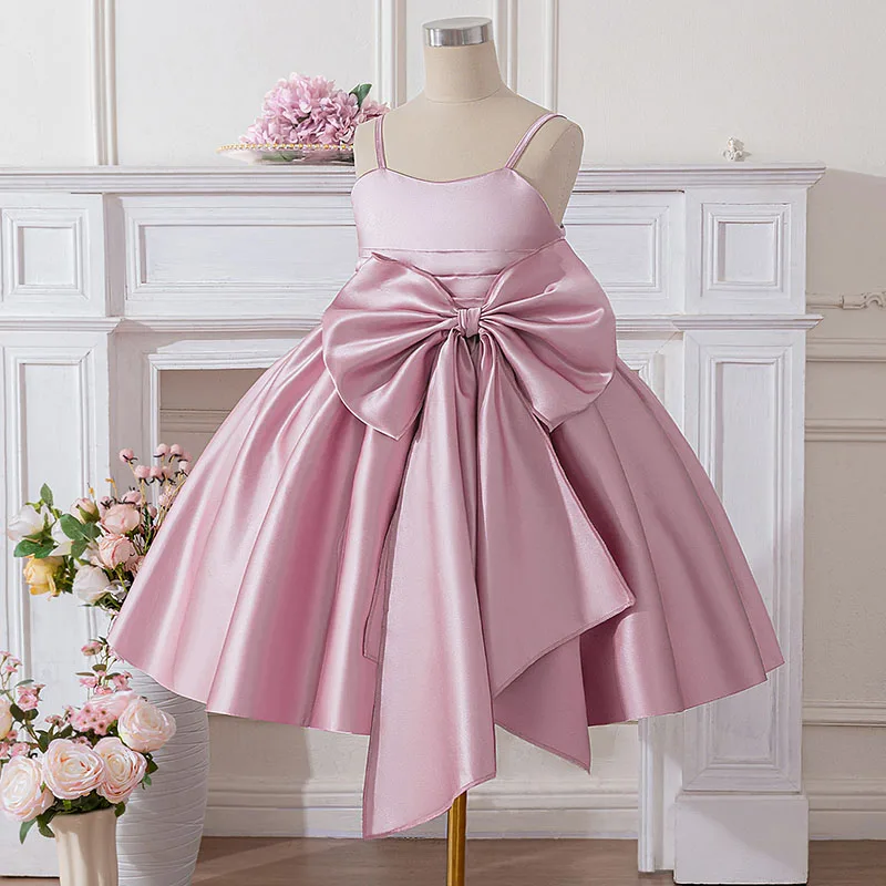 Festive Dress For Girl Big Bow Princess Dress Baby Girls Party Dresses For Graduation Birthday Party Wedding Bridesmaid Dresses