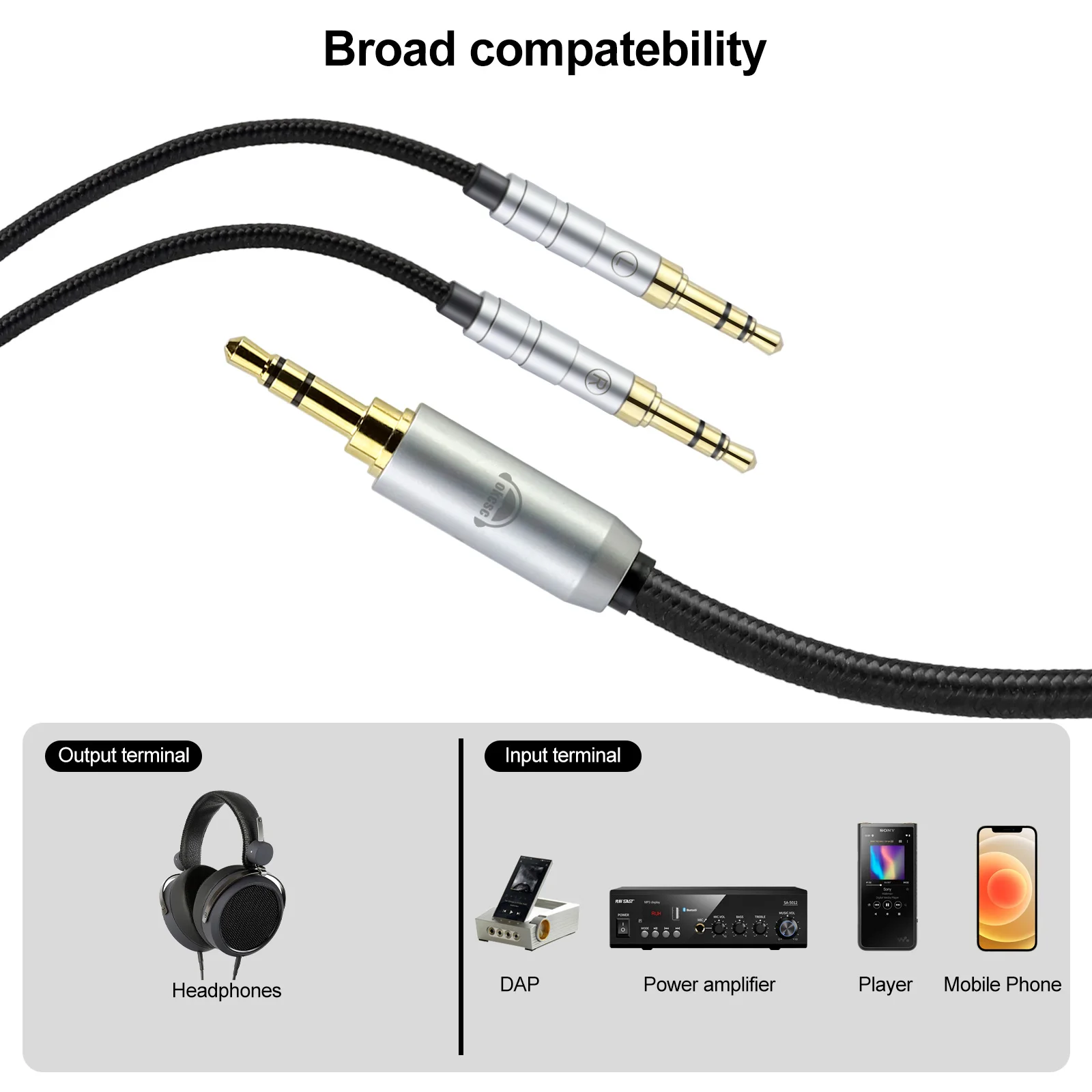 OKCSC Dual 3.5mm to XLR 4.4mm 3.5mm 2.5mm 6.35mm Plug 200cm HiFi Cable For Hifiman HE4XX HE-350 HE1000 HE-400i HE560 Headphones