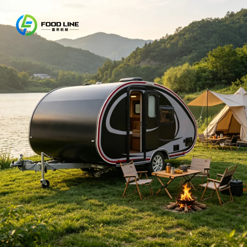 Customized Camping Caravan Trailer Meet Durable Off Road Small Travel Camper for Self-Driving Outdoor Holiday Use