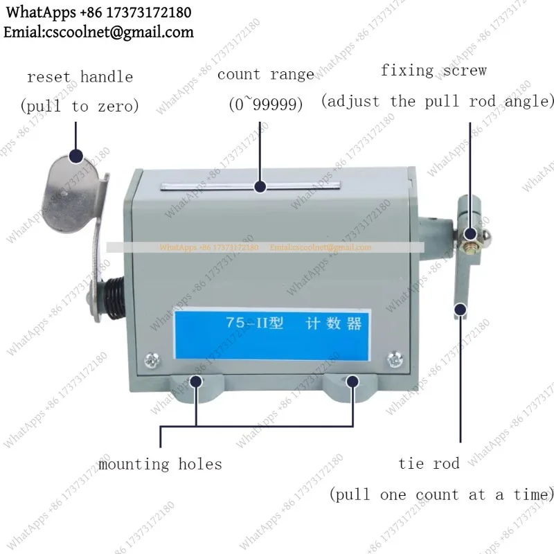 JS03 75-I 75-II 5 digits manual pull counter resettable totalizing mechanical counter for machine tool
