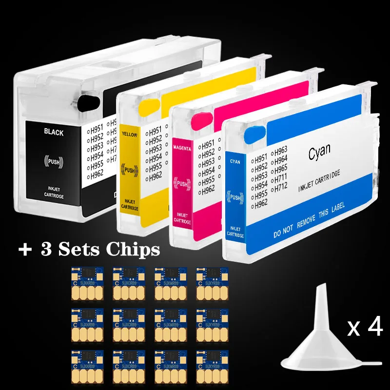 For HP 952 953 954 955 955XL Refillable Ink Cartridge For HP OfficeJet Pro 7740 8710 8715 8720 8730 8740 8210 8216 8725 Printer