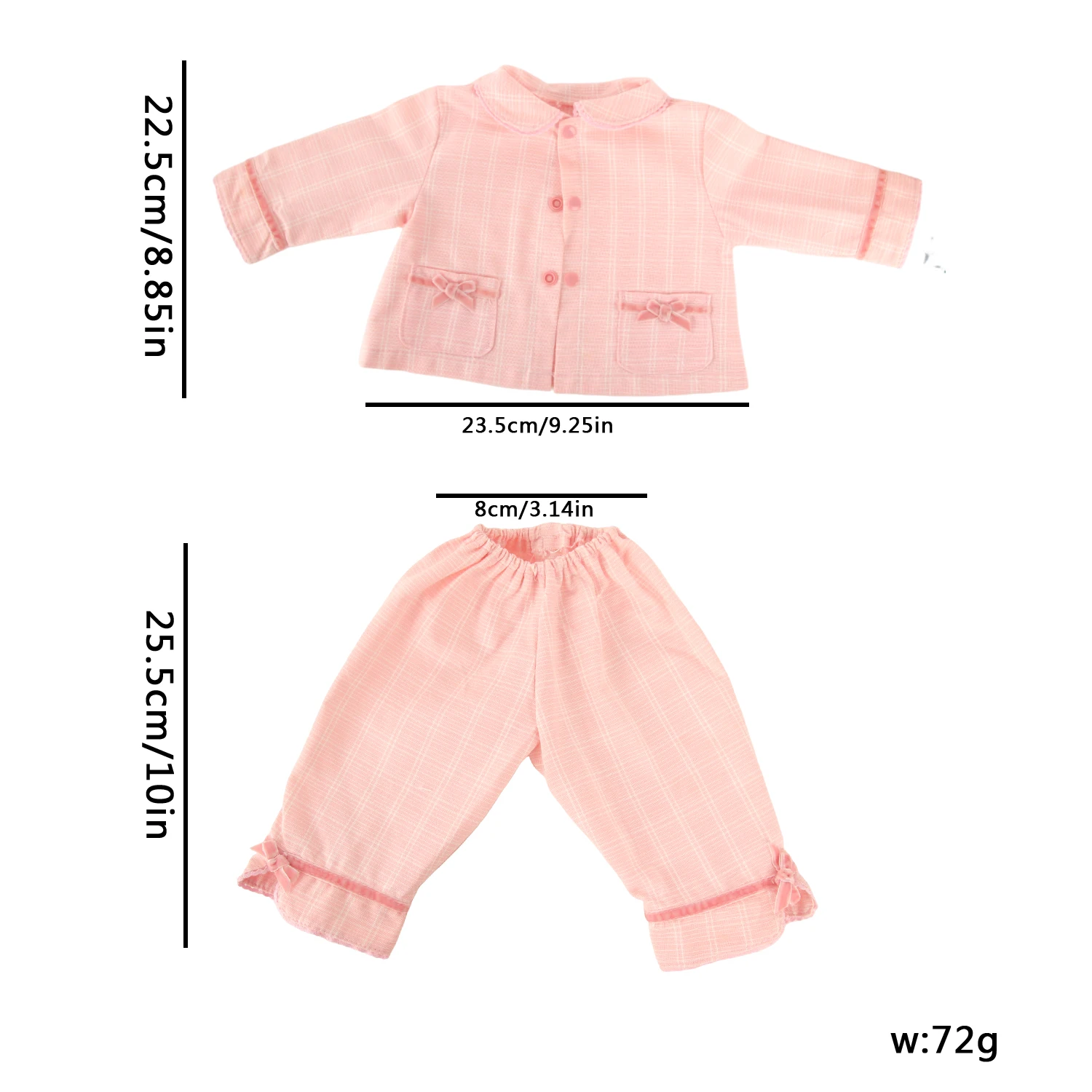 New Pink Bow Knot Doll Clothes Set For 18 Inches American&43cm Baby New Born Dolls,Mini Casual Wear For OG Girl Dolls Toy