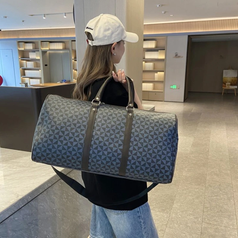 

Fashion Retro Exquisite Geometric PU Large Capacity Travel Bags 2026 High Quality Classic Color Matching Shoulder Bags for Women