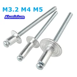 Pop Rivets Aluminium M3.2 M4 M5 Dome Head Blind Rivets Steel Shank Mandrel Exhaust Rivets Pull Nail