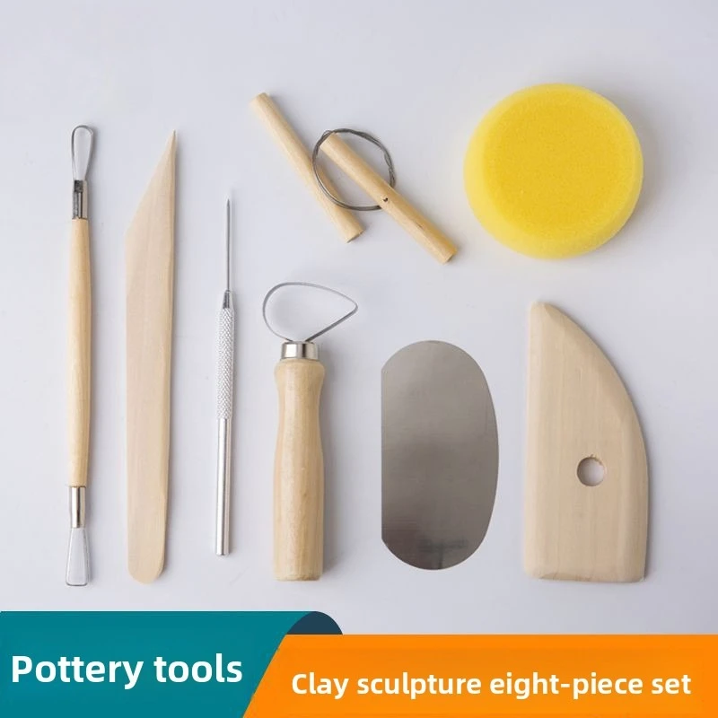 

Pottery Tool Set,Student DIY Clay Sculpting Handmade Modeling Cutter,Pottery Clay Craft Teaching Tool,Hand Modeling Teaching Set
