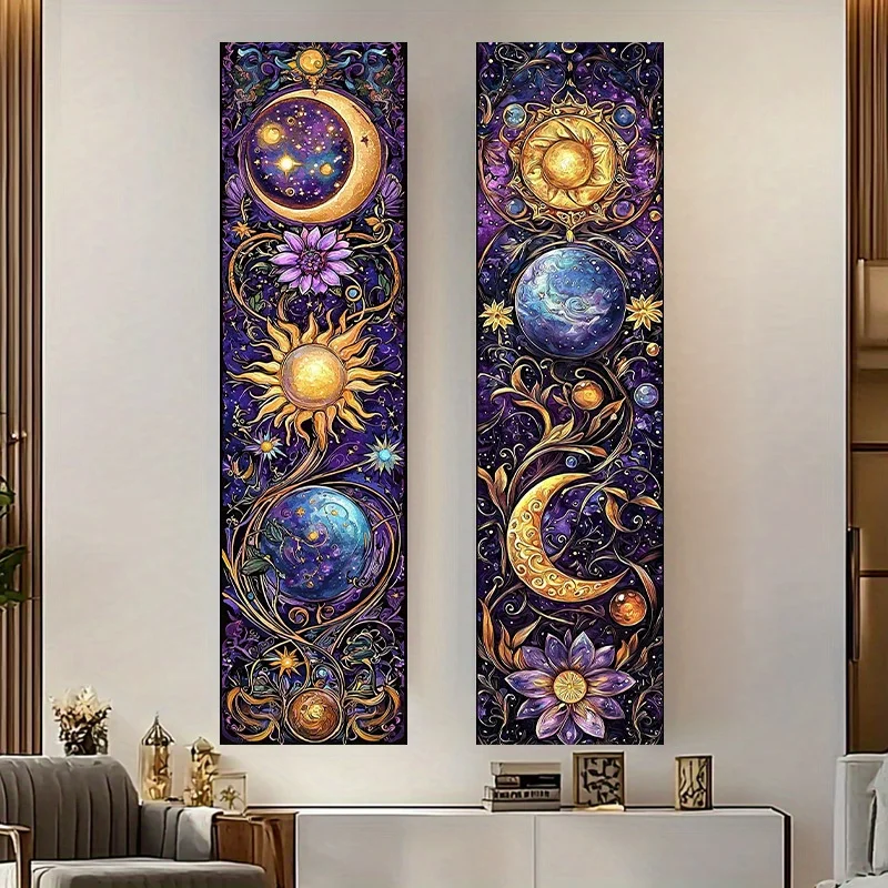 Tapestry Wall Hanging Tapestry for Bedroom Sun, Moon and Stars Dream Symphony Tapestry Wall Decoration - Suitable for dorms,