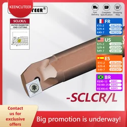 SCLCR Inner Hole Screw Turning Tool Spring Steel Material S07K/ S08K/S12M/S16Q/D06K/D10K/D14N/D20R/D25S/D32T-SCLCR06/09 For CNC