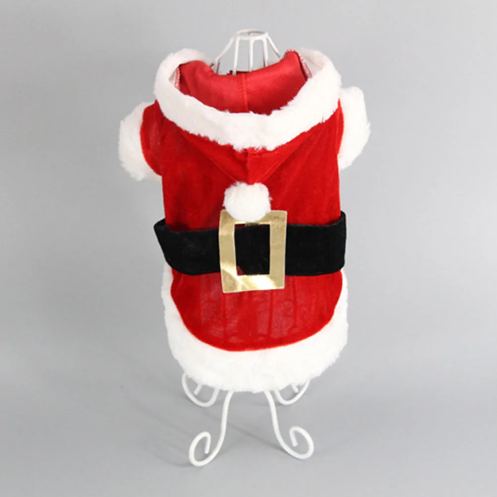 

Small Dog Santa Costume Christmas Hoodie Warm Acrylic Fiber Winter Clothes Comfortable Pet Christmas Clothes Dog Vest Xmas