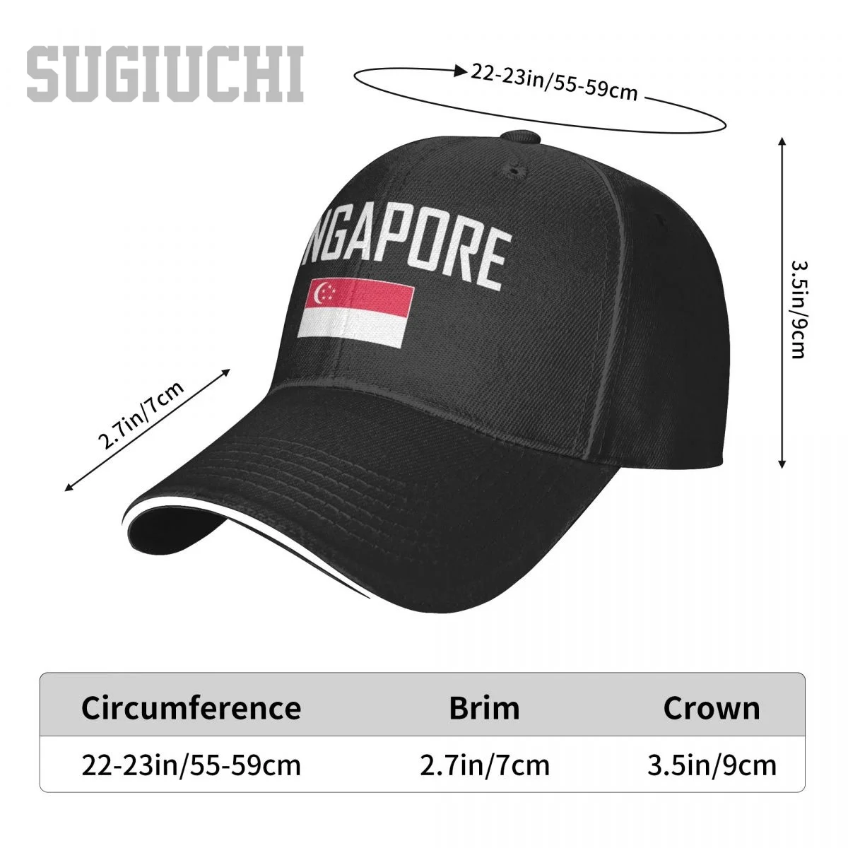 ساندويتش سنغافورة العلم والخط قبعة بيسبول الرجال النساء الهيب هوب قبعات Snapback قبعة الجولف الصيد