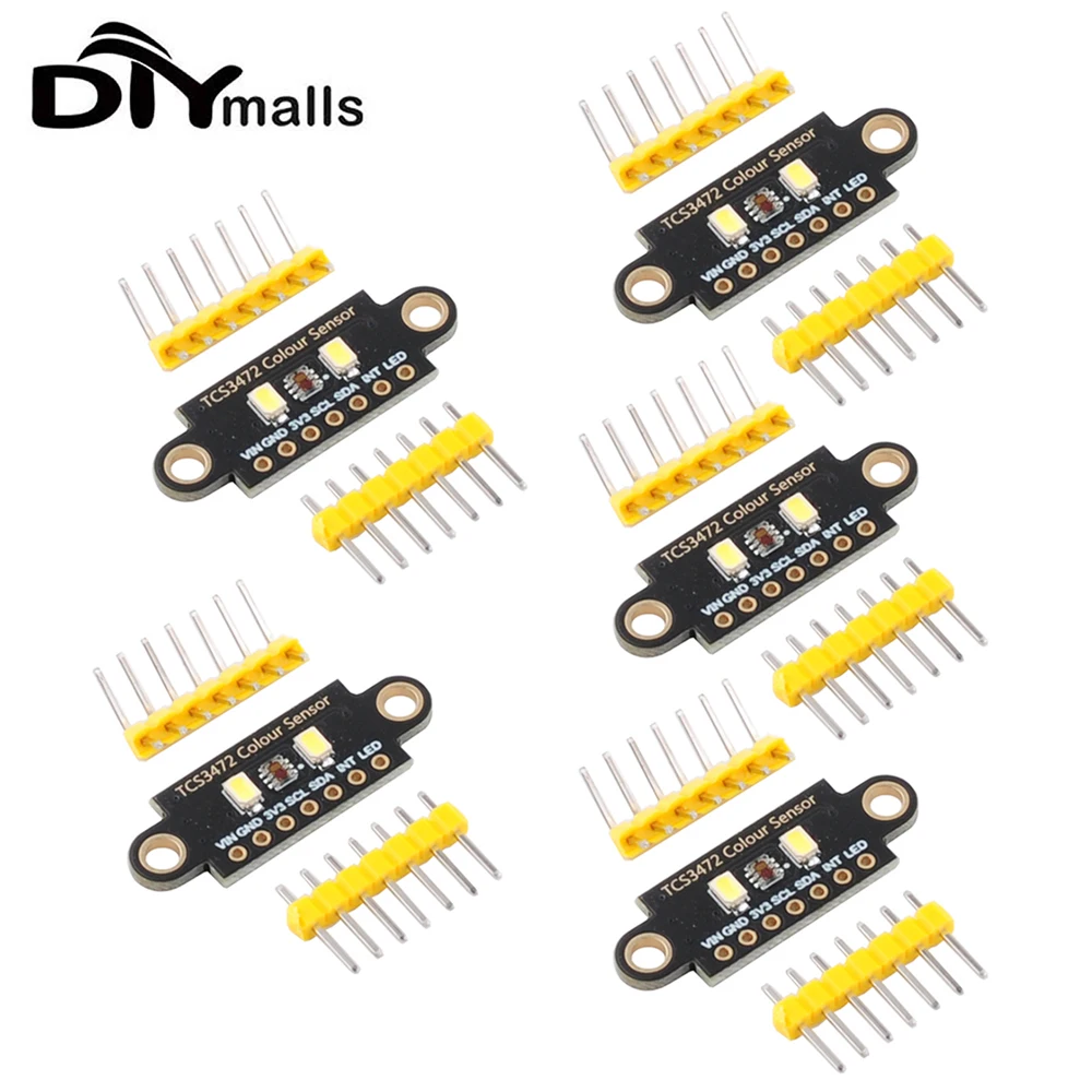 2/5 Stück TCS3472 Farbsensor-Erkennungsmodul RGB IIC Farblichtsensor-Entwicklungsplatine mit IR-Filter für Arduino STM32 30