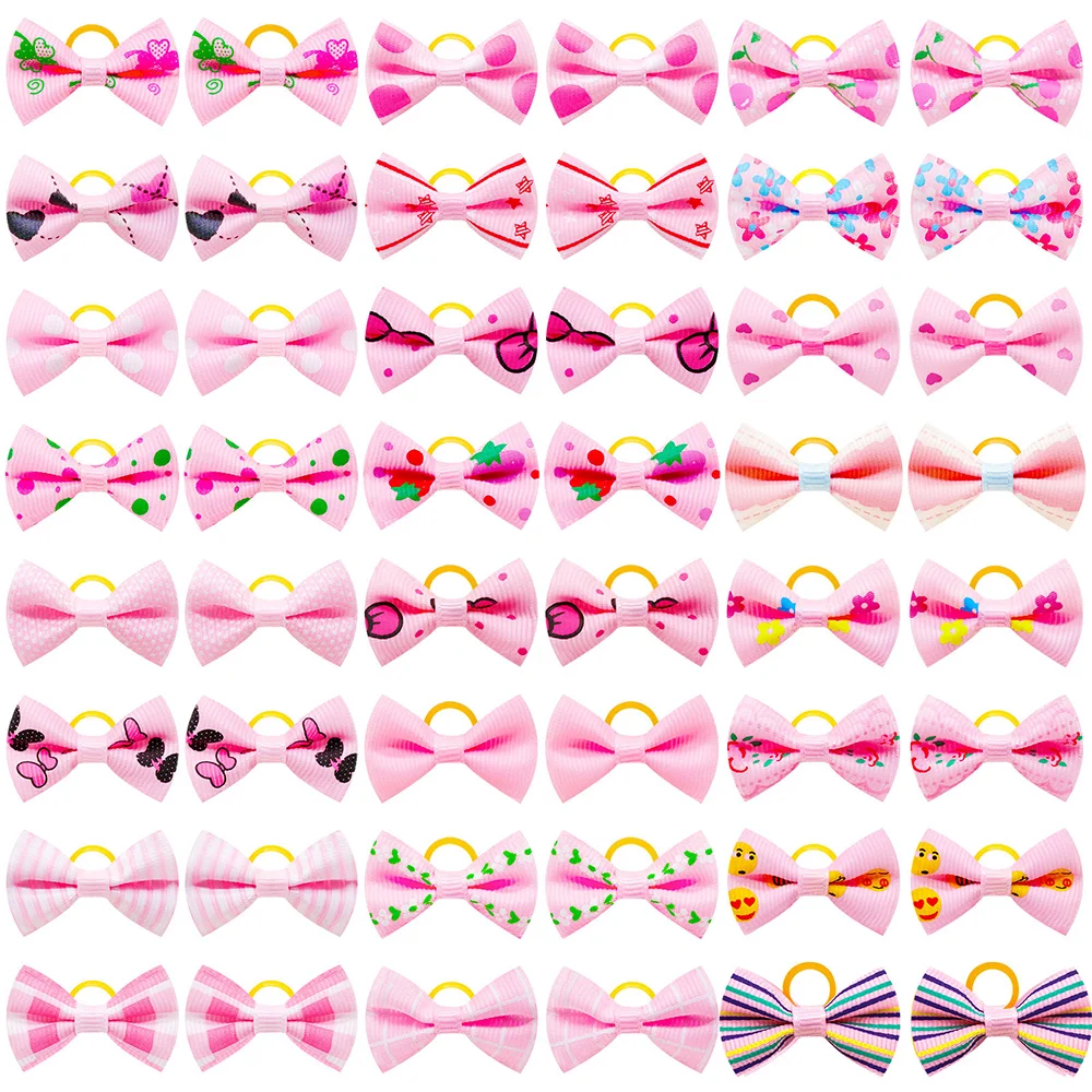 10/20pcs Colorful Small Dog Bows Puppy Hair Bows Decorate Small Dog Hair Rubber Bands Pet Headflower Supplier Dog Accessories