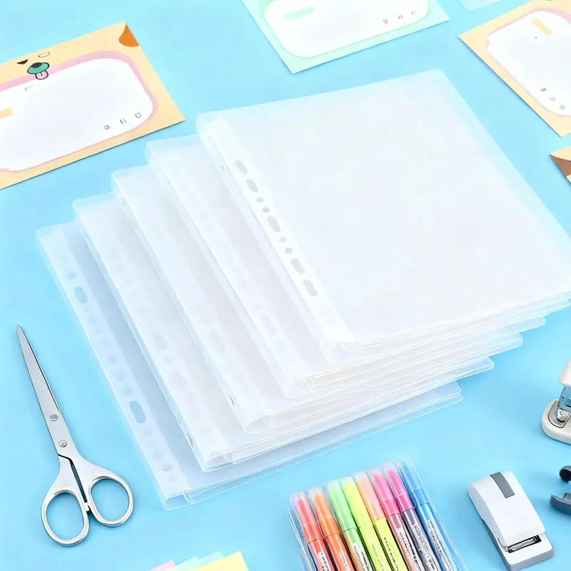 3Pcs/Set A5 6 HoleBinder Sleeves Transparent File Holder Notebook Loose Leaf DIY Document Bag Protector Refill Inner Photocard