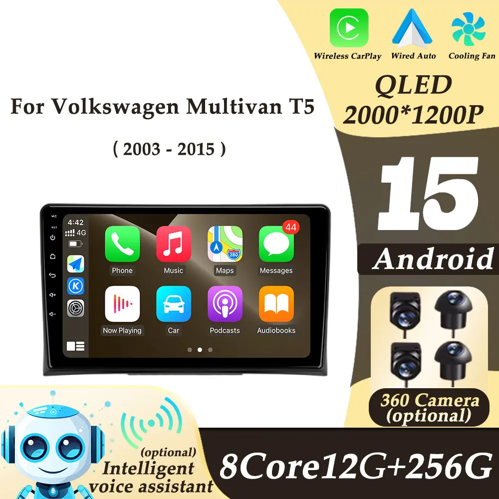 

Intelligent System Wireless CarPlay for Volkswagen Multivan T5 2003 - 2015 Car Radio Multimedi Player Android 15 Split Screen BT