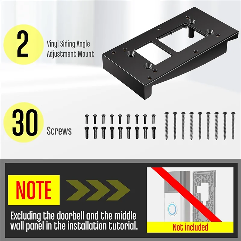 

ABJN-2 Pcs Doorbell Vinyl Siding Mount Compatible With Ring Video Doorbell, Video Door Bell 1St Gen 2, 3, 3+
