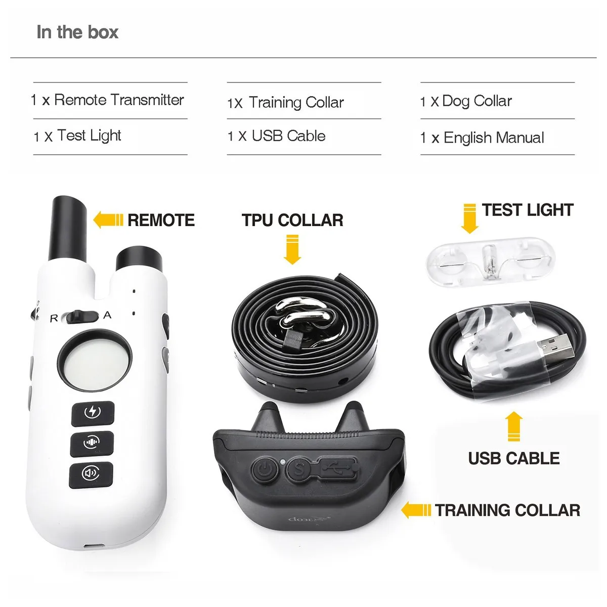 

Электрический ошейник для дрессировки собак с дистанционным управлением 2620 футов, перезаряжаемым и водонепроницаемым, функциями 3 режима обучения и защитным замком