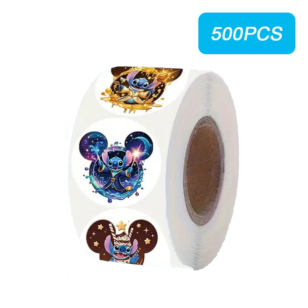 

500pcs/roll Cute Disney Starry Sky Stitch Stickers Cartoon Creative Sticker DIY Luggage Notebook Phone Sealing Decals Decoration