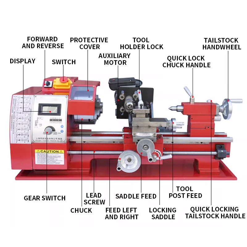 750W Brushless Motor Mini Lathe with electronic guitar Lathe Metal Woodworking lathe 50-2500RPM