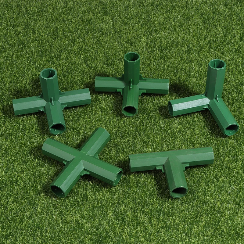 10Pcs 16MM PVC Stable Support Green Heavy Duty Greenhouse Frame Building Connector Right Angle 3 4 5-way Connector Garden Tool