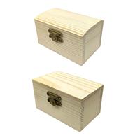 Unfinished Wood Box Plain Jewelry Storage Box Rectangle Treasure Chest Box