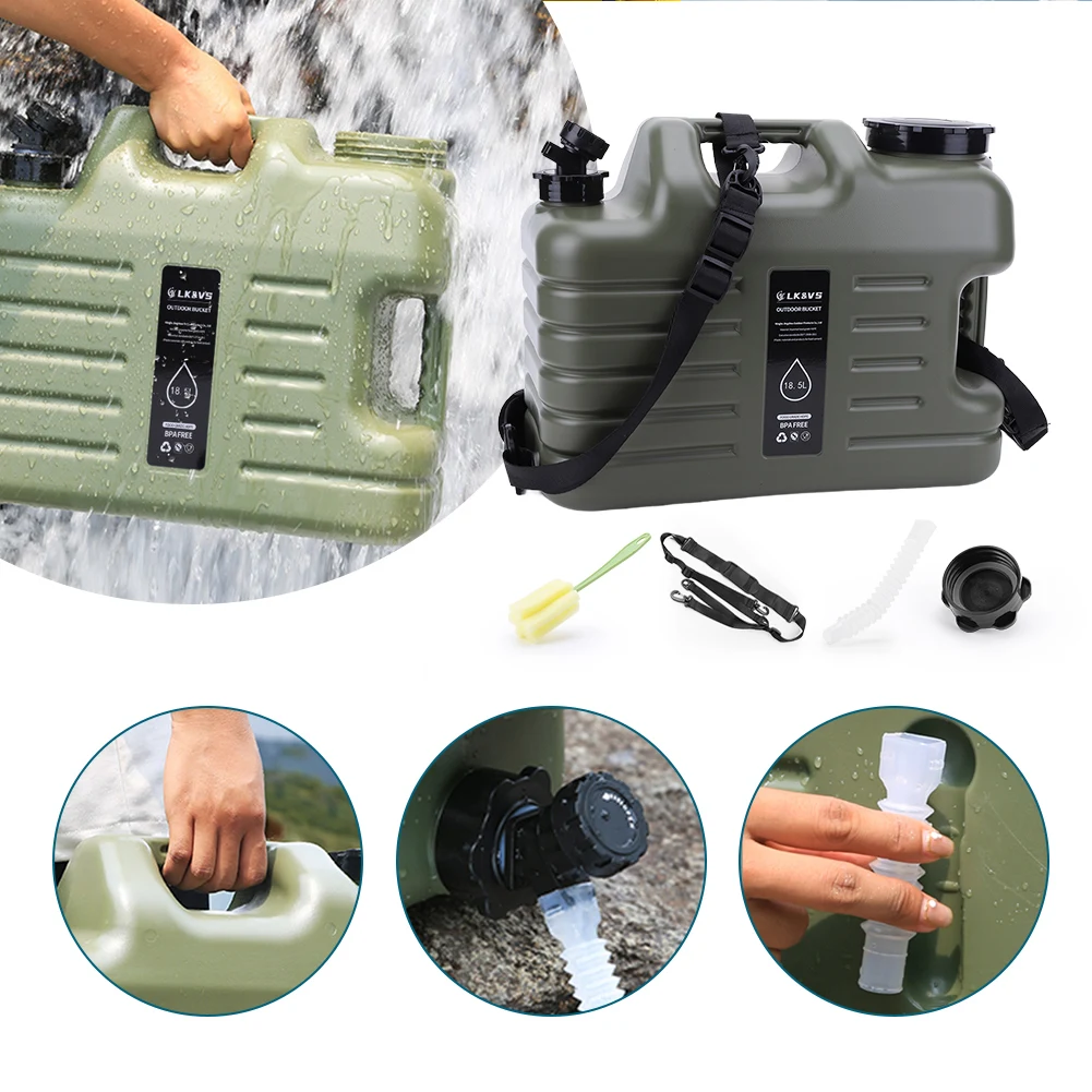 

5 Gallon Water Jug with Spigot Camping Water Container Leak-Proof Water Bucket BPA Free Water Storage Container BBQ Supplies