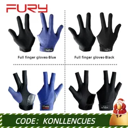 Original FURY Gloves Billiard Gloves Blue/Black Non-slip Lycra Fabric Pool Gloves Snooker Glove Billiard Accessories