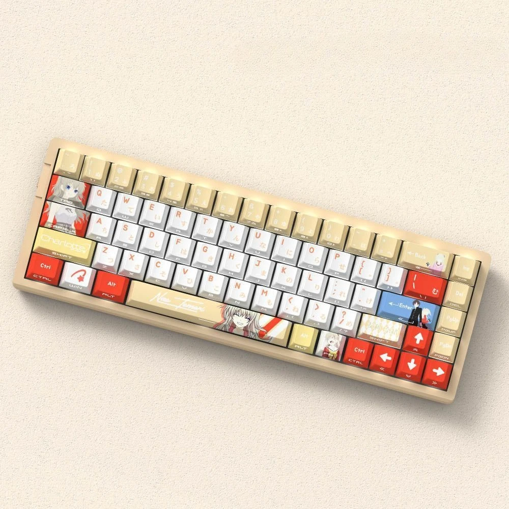 Anime Keycap PBT Youli Naixu Side Engraved Translucent Keyboard Keychain Compatible with 61/75/87/104/108 Mechanical Keyboard