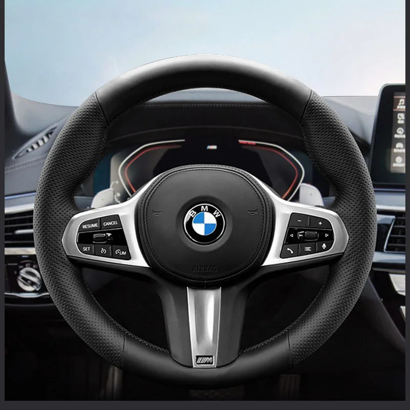 Car Steering Wheel Cover Artificial Leather For BMW G30 530i 525i 530d M550d M550i G02 X4 2018 F90 M5 G01 X3 M40i Car Accessorie