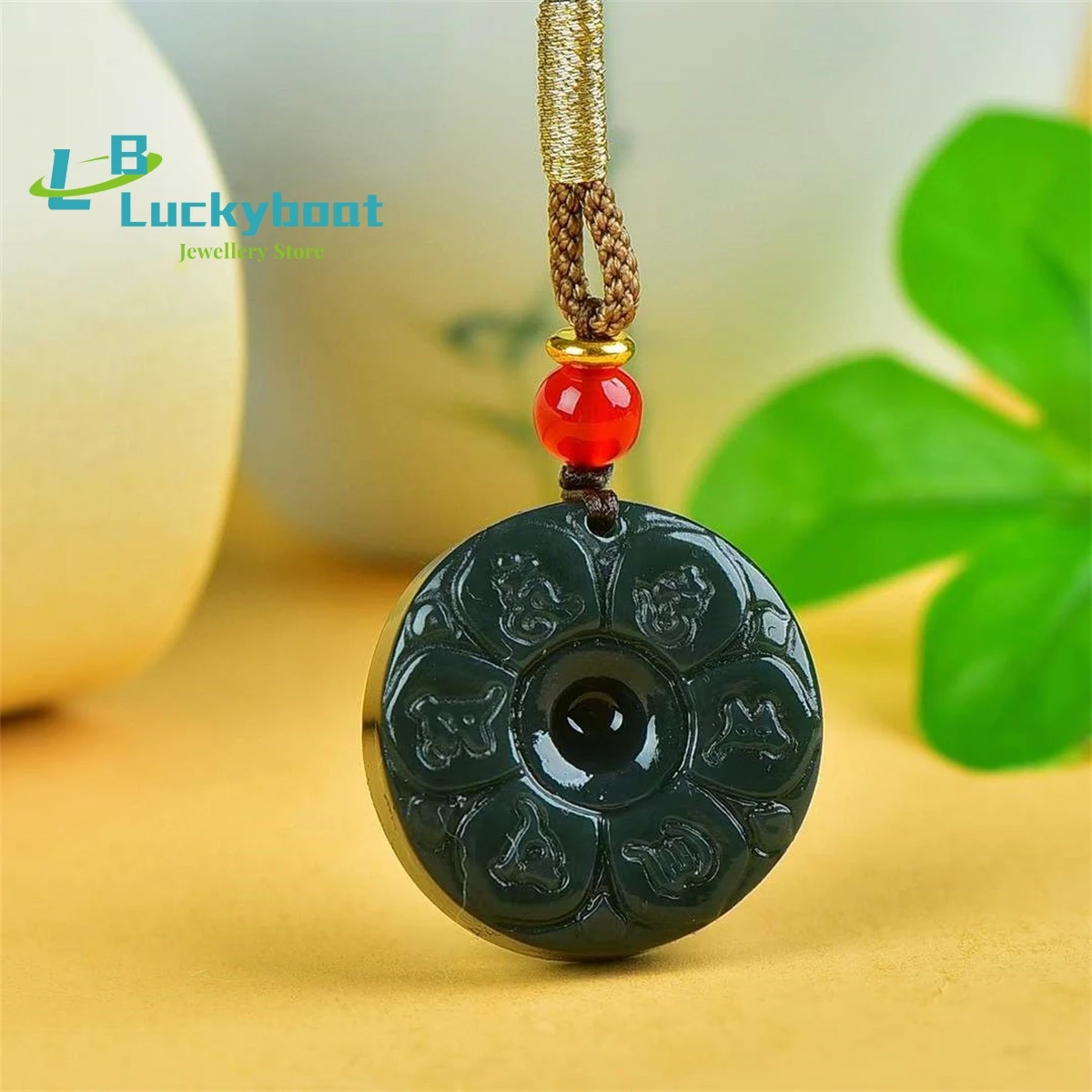 Natural and Tian Qingyu Om Mani Padme Hum Pendant Simple and Generous Personality Fine Fashion Versatile for Men and Women