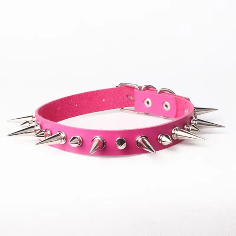 Explosive Accessories Harajuku Style Punk Rock Nightclub PU Leather Necklace Rivets Spike Collar Collar Chain