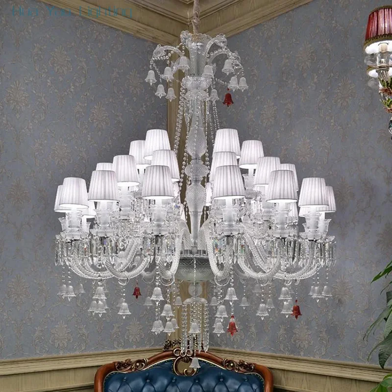 Living Room Chandelier Large Hotel Wedding Luxury Crystal Ceiling Lustre Led Crystal Pendant Light Hotel villa Palac Fixture