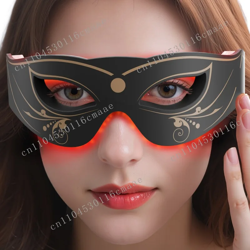 Portable Silicone Red Light Therapy Eye Mask for Anti-Aging and Eyestrain Relief, USB Rechargeable LED Eye Mask